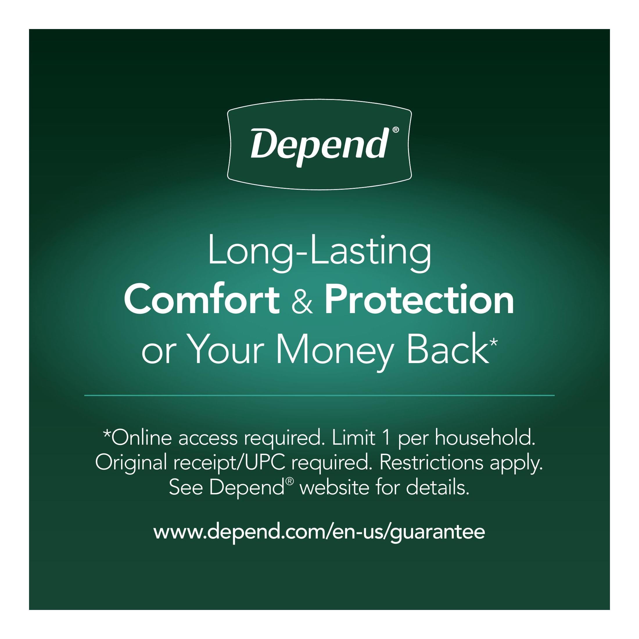 (2 pack) Depend Fresh Protection Incontinence Underwear for Women, Adult Diapers, L, 72 Count
