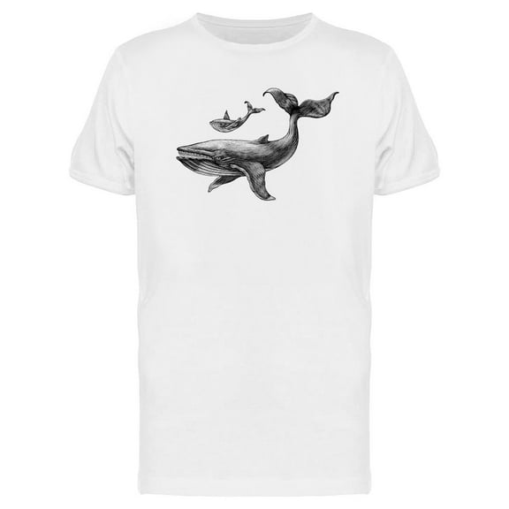 Big Whale Design T-Shirt Men -Image by Shutterstock, Male Large