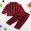thumbnail image 3 of SILVERCELL Toddler Kids Plaid Pajamas Outfit,Long Sleeve Button Down Top and Pants Two Piece Set for Boys and Girls 18 Months-6 Years, 3 of 9