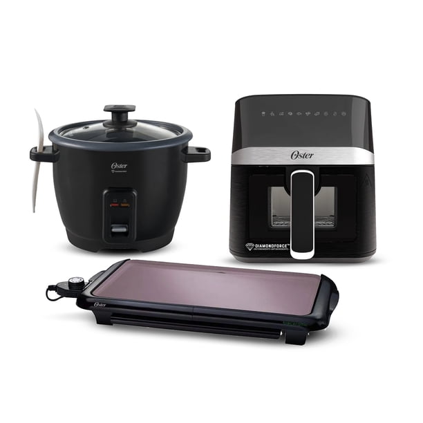 Combo de Freidora de Aire Digital CKSTAF40WDDF 4 l + Plancha de Asar Eléctrica CKSTGRFM18W013 + Arrocera Eléctrica 7 Tazas CKSTRCB7DFBL