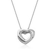 Forever Facets Diamond Accent Triple Heart 18" Pendant Necklace in Sterling Silver, Adult Female