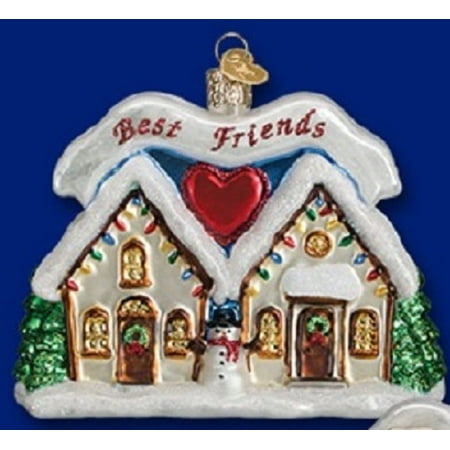 Old World Christmas Best Friends Friendship House Glass Ornament 20067 FREE (Best Convenience Stores In The World)
