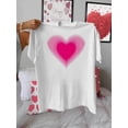 thumbnail image 2 of Women's Casual Crew Neck T-Shirt with Gradient Heart, Knit Fabric, Medium Stretch, All Season FashiCamisetas para mujer, lindas camisetas con estampado gráfico, de manga corta, estilo casual, para ve, 2 of 8