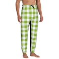 thumbnail image 4 of Kdxio White Green Plaid Pattern Joggers,Sweatpants for Men with Pockets-Large, 4 of 5