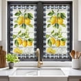 thumbnail image 2 of Yellow Lemon Window Privacy Film, Wooden Summer Botanical Black White Checkered Static Cling UV Sun Blocking Heat Control Window Tint Day and Night, Non-Adhesive One Way Privacy Cover 19.6''x39.3'', 2 of 7