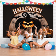 thumbnail image 6 of Happy Halloween Backdrop Horror Theme with Pumpkin, Ghouls,Bat Design for Halloween Party Decorations, 6 of 7