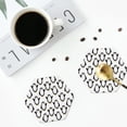 thumbnail image 4 of Lsque Lovely Penguin Pattern 4" Drink Coasters Set of 4, PVC Leather Absorbent Coasters, Table Coaster Set Decorative Coffee Cup Coasters Housewarming Gift -Hexagon, 4 of 6