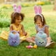 thumbnail image 5 of Happy Easter Egg Hunt Bags Bunny Gift Bags with Handles 12 Inch Easter Basket Cute Tie-Dyed Plush Ornaments Holiday Decoration Bunny Easter Basket for Easter Party Supplies (Light Purple), 5 of 5