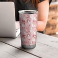 thumbnail image 4 of 20oz Tumblers Pink Christmas Snowman Pattern Stainless Steel Vacuum Insulated Double Wall Travel Tumbler Cups Mug with Lid and Straw,Cleaning Brush for Cold & Hot Drinks, 4 of 7