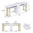 thumbnail image 5 of Advwin Double Manicure Table for 2 People, Dual Nail Desk with 2 Dust Collectors, 2 Wrist Rests, Storage Drawers for Nail Tools, Modern Workstation for Nail Salon, 5 of 7