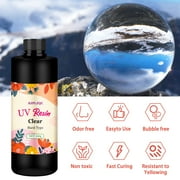 UV Resin - 300g Crystal Clear Hard Type UV Ultraviolet Curing Resin for DIY Jewelry Making, Transparent Solar Cure Sunlight Activated Resin for Casting & Coating