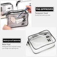thumbnail image 3 of 3-Pack Toiletry, Transparent, 1 Liter Bag Airplane Carry-On, PVC Cosmetic Bag, Travel Airport Approved Bag, 3 of 5
