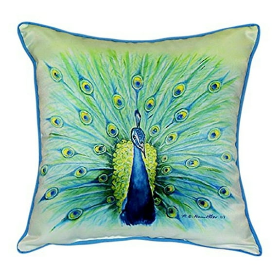 Betsy Drake ZP758 Peacock Throw Pillow- 22 x 22 in.