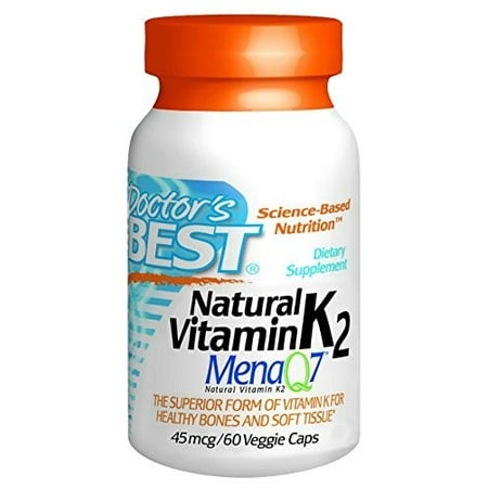 Doctor's BEST Natural Vitamin K2 MenaQ7 45mcg Veggie Caps - 60 CT