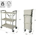thumbnail image 4 of Olympia Tools 89-355 Pack N Roll Collapsible Service Cart, XL, 300LB Capacity, 3-Tiered, Gray, 4 of 8