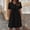 Black, variant on Dolkfu Short Sleeve Women'S Fall&Winter Dresses Black Mid-Length V-Neck Fashion Dresses Vintage Finish Regular Solid Fit & Flare Dresses Black,L