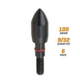 thumbnail image 5 of Allen Company Fat Belly Steel Bullet Point Archery Broadhead, 6-Pack, 100-Grain, 1492A, Black, 5 of 15