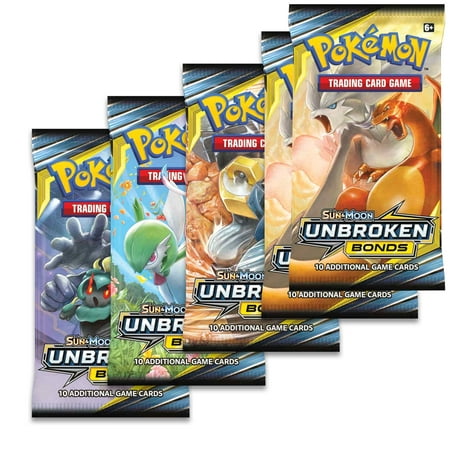 POKEMON Sun and Moon 10 Unbroken Bonds Blister 5 pack bundle- TCG Pokemon Trading