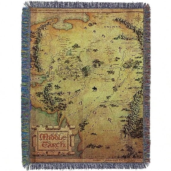 Lord Of The Rings - The Hobbit Woven Tapestry Throw Blanket 48 x 60 Middle Earth