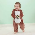 thumbnail image 4 of Edvintorg 0-3Years Winter Newborn Baby Jumpsuit Hooded Fleece Rompers Long Sleeve Baby Onesies Outwear Outfits with Zipper Infant Rompers, 4 of 6