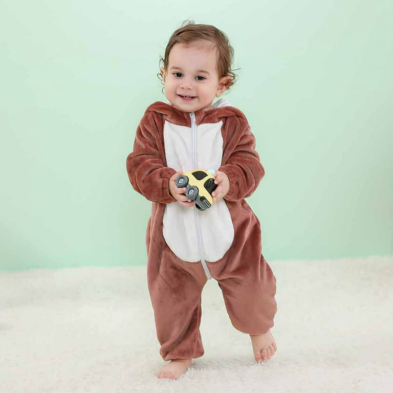 Clearance Sale Prime Juebong Autumn Winter Infant Toddler Baby Unisex Child  Pajama Plush Onesie One-piece Sloth Animal Costume,Green,0-6 Months