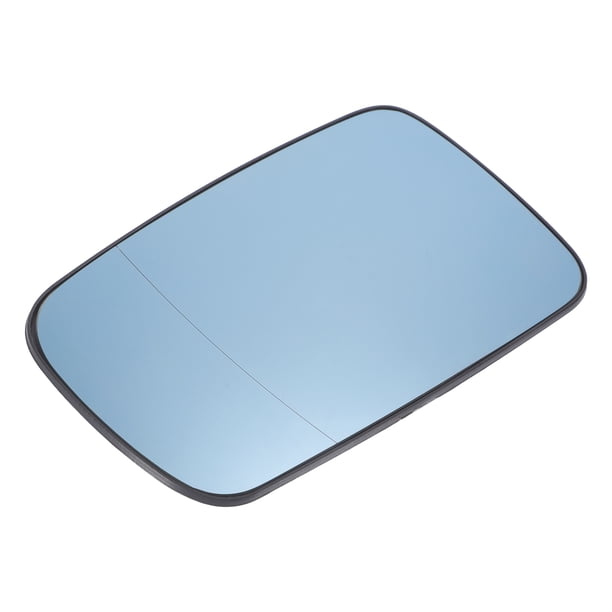 Reemplazo del cristal del espejo retrovisor del lado del conductor izquierdo, cristal calefaccionado azul con respaldo, compatible con BMW Serie 3 E46