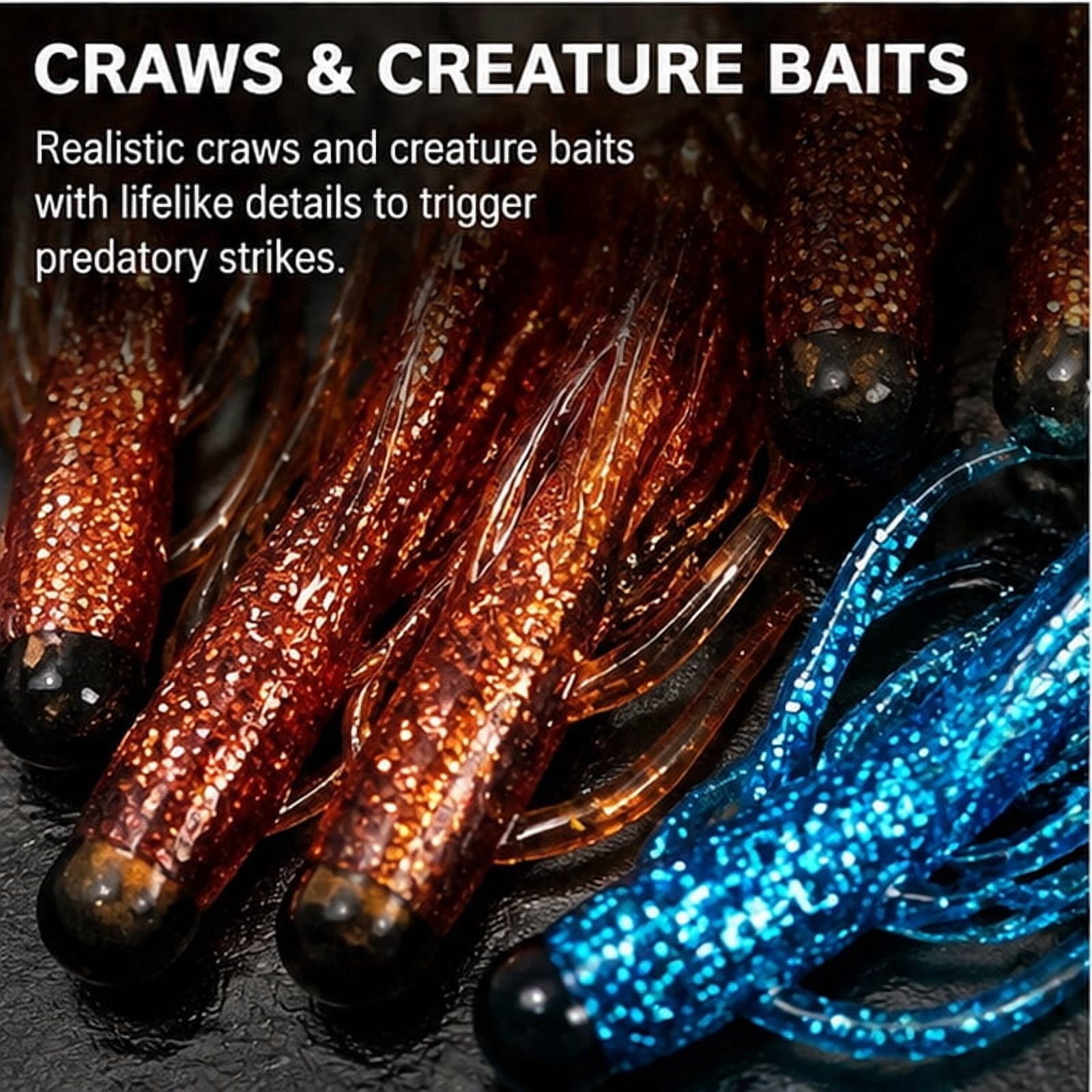 131-Piece Tube Jig Head Kit, Pre-Rigged Swimbaits Soft Plastic Tube Lures, Mixed Color Crappie Bass Fishing Hooks, Saltwater Freshwater PC Construction Tackle Set, Lead Compliant