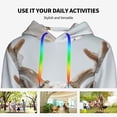 thumbnail image 4 of Salouo White Reindeer Portrait Pattern Hoodie Sweatshirts for Women, Autumn Pullover Hoodie Workout Sweat Women's Long Sleeve Preppy Sweatshirts-Large, 4 of 7