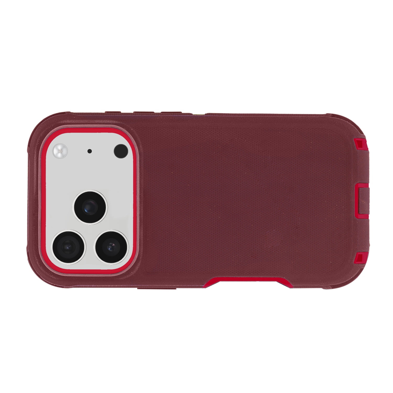 Rugged Armor Case for iPhone 17 Pro Max - Maroon and Red