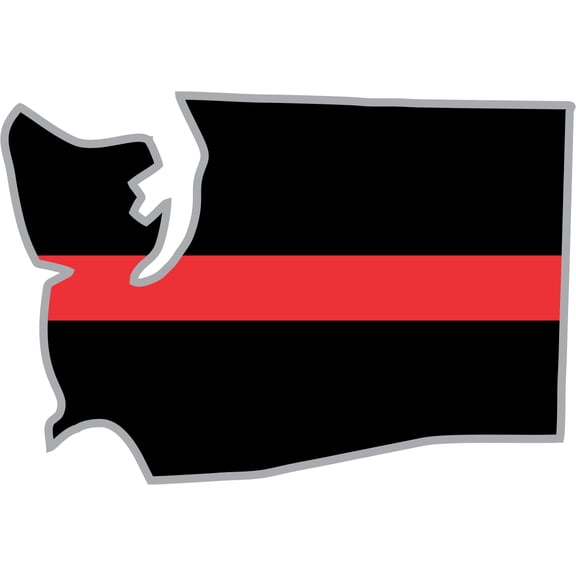 3.8 Inch Thin Red Line Washington Firefighter Decal