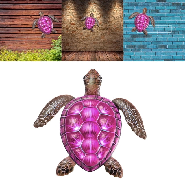 Decoración de Ped de Tortuga Perfecl Colgante de pared de tortuga de hierro Rojo