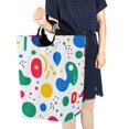 thumbnail image 4 of Yayeee Freestanding Laundry Hamper with Handle Collapsible Large Storage Basket for Clothes, Colorful Round, 4 of 7