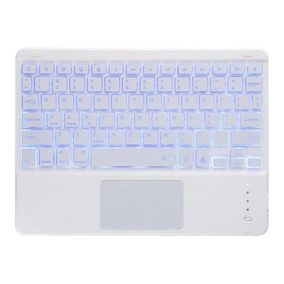 YOPTOP 10inch Colorful Backlight Bluetooth Keyboard Wireless Touch Control Keyboard Keyboard For white,white