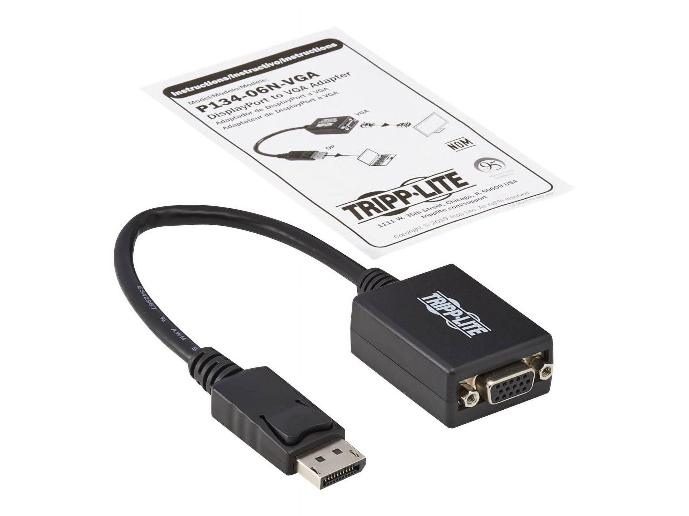 DISPLAYPORT TO VGA ADAPTER CONVERTER ACTIVE M/F 6IN 50 PACK