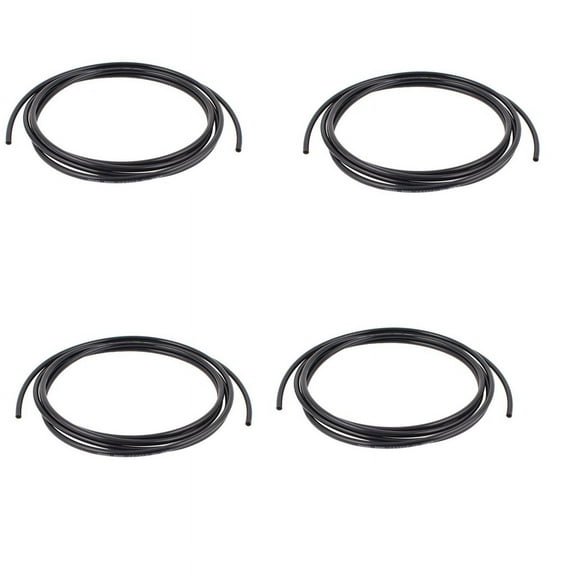 4pcs 6mm x 4mm Pneumatic Air Compressor PU Hose Pipe 3 Meters Black