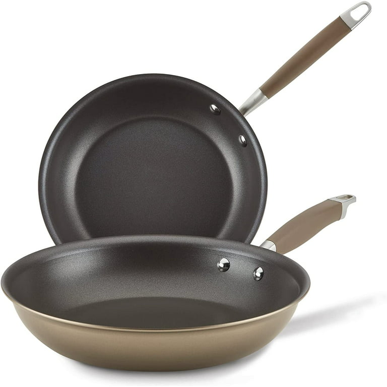 Advanced Hard Anodized Nonstick Deep Frying Pan/Skillet with Lid, 12 Inch,  Bronz