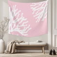 thumbnail image 5 of Coral Pink Large Tapestry for Bedroom Wall Hanging Tapestry, Coastal White Ocean Marine Nautical Beach Ceiling Backdrop Tapestries Poster Blanket Wall Decor for Teens Room Living Room Dorm 86" x 104", 5 of 8