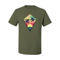 thumbnail image 2 of Wild Bobby, Surfing Van at the Beach Sunset Paradise, Streetwear, Men Graphic Tees, Military Green, 2XL, 2 of 3