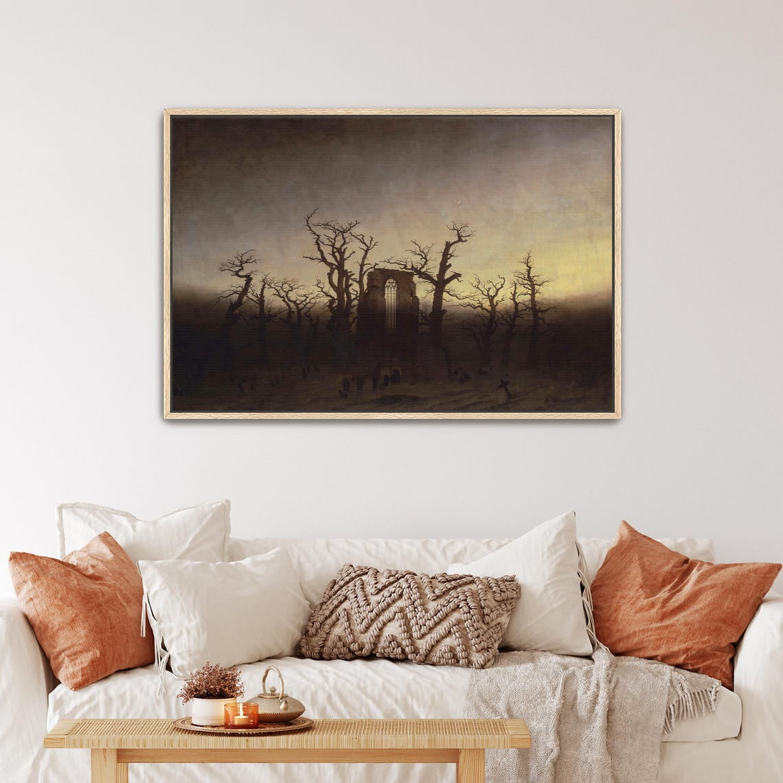 The Abbey In The Oakwood (Abtei Im Eichwald) By Caspar David Friedrich Canvas Print Graveyard Art Church (B3972)