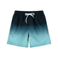 thumbnail image 2 of MADHERO Mens Swim Trunks Ombre Quick Dry Beach Shorts with Mesh Lining 5 inch Black Green Size l, 2 of 7