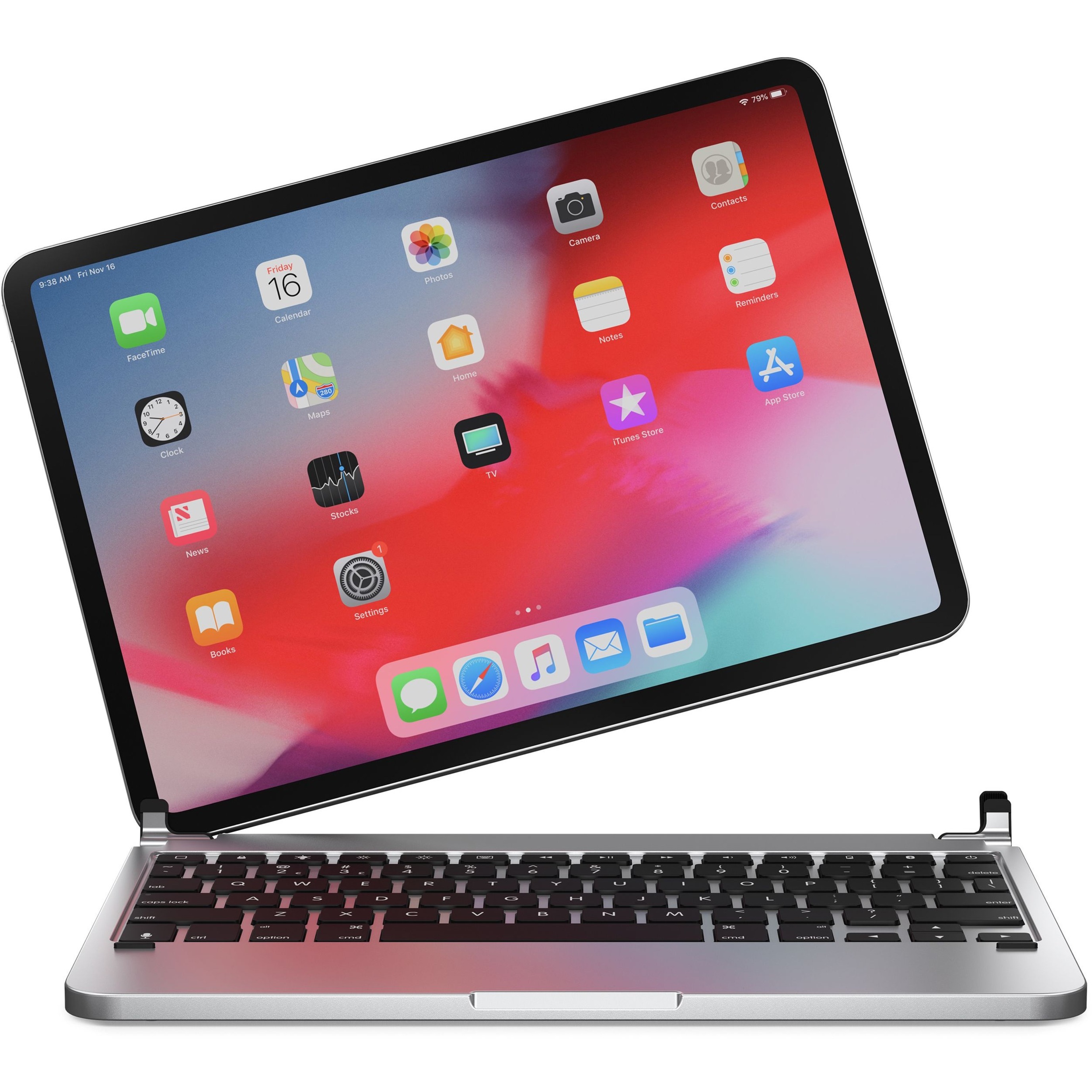 Brydge 11" Pro Wireless Bluetooth Keyboard for iPad Pro 11", Silver
