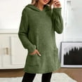 thumbnail image 5 of Women's Trendy Fleece Hoodies Loose Casual Warm Long Sleeve Solid Color Fluffy Pullover Coats with Pockets (L, Army Green), 5 of 7