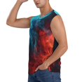thumbnail image 3 of KLL Red And Blue Fire Print Workout Tank Tops Gym Sleeveless Fitness Muscle Tee-3X-Large, 3 of 7