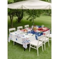 thumbnail image 4 of Outdoor Tablecloth with Umbrella Hole for Patio/Picnic/Party/Camping, Independence Day Floral Waterproof Table Cloth Rectangle Table Cover Washable, Anniversary USA Flag (60"x 102"), 4 of 9