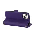 thumbnail image 4 of Pour Iphone 14 Étui en Cuir Texture Croisée (Violet), Iphone 15 Pro, 4 of 7