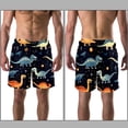 thumbnail image 3 of luoweisi Men's Beach Shorts Quick Dry Swim Trunks with Mesh Lining Cartoon Dinosaur XL, 3 of 5