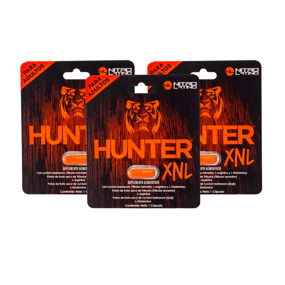 Suplemento Alimenticio para Hombre 3 Cápsulas Apoyo para Energía, Vitalidad y Rendimiento Físico Hunter XNL
