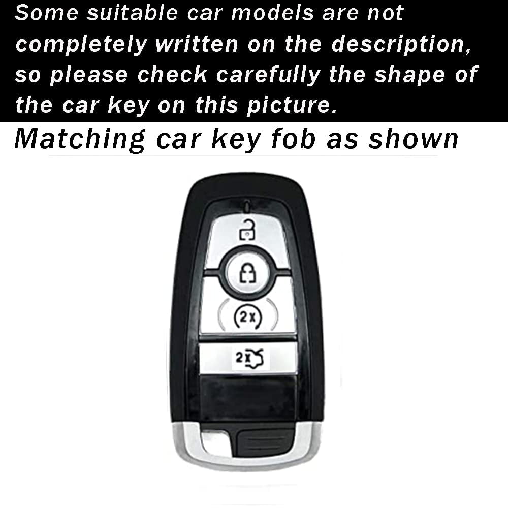 4-Button Key Fob Cover Compatible with Ford Explorer Bronco Expedition Car Key Holder Full Protection for Escape Edge Maverick 2017-2022