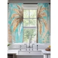 thumbnail image 2 of Boho Coastal Beach Sheer Curtains 72 Inch Length 2 Panels Set, Tropical Ocean Coconut Flower Plant Voile Window Treatment Rod Pocket Curtains Sheers Drapes for Bedroom/Living Room/Kitchen 52"x72"x2, 2 of 7