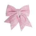thumbnail image 2 of 6 Pcs Pink Glitter Bows For Christmas Ornament, Hanging Festive Bows For Garland & Wreath Home Xmas Arrangement, 2 of 6